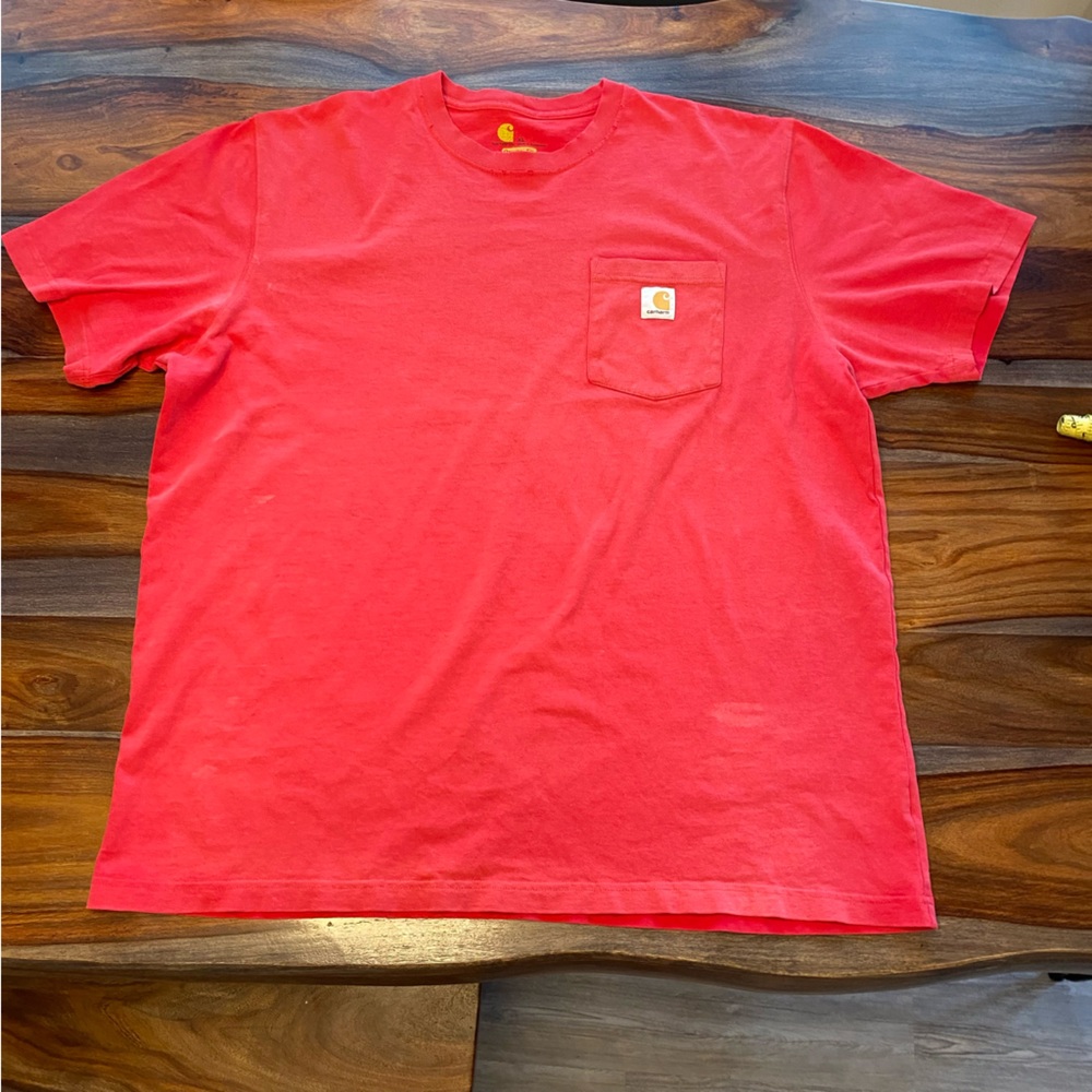 Carhartt Original Fit Sunbleached Men’s XL Red Short Sleeve Pocket Tee T Shirt